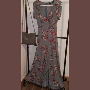 Grey Floral Lulu Dress Size M